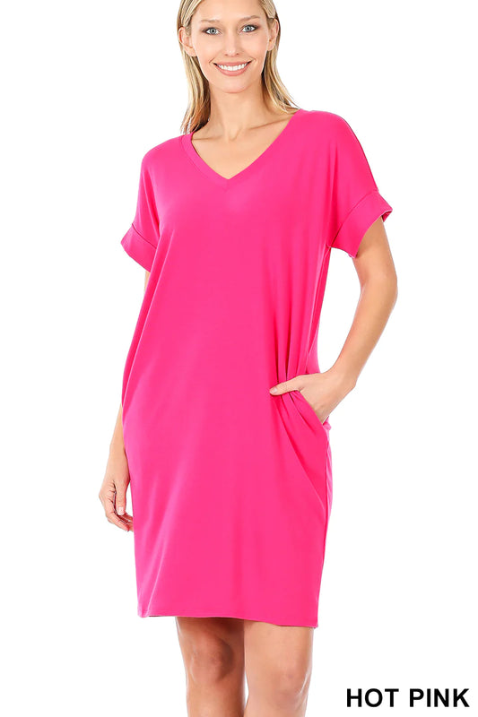 Hot Pink T Shirt Dress